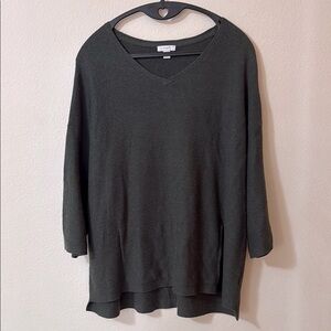 PureJill Dark Green Front Pocket Kimono Sweater